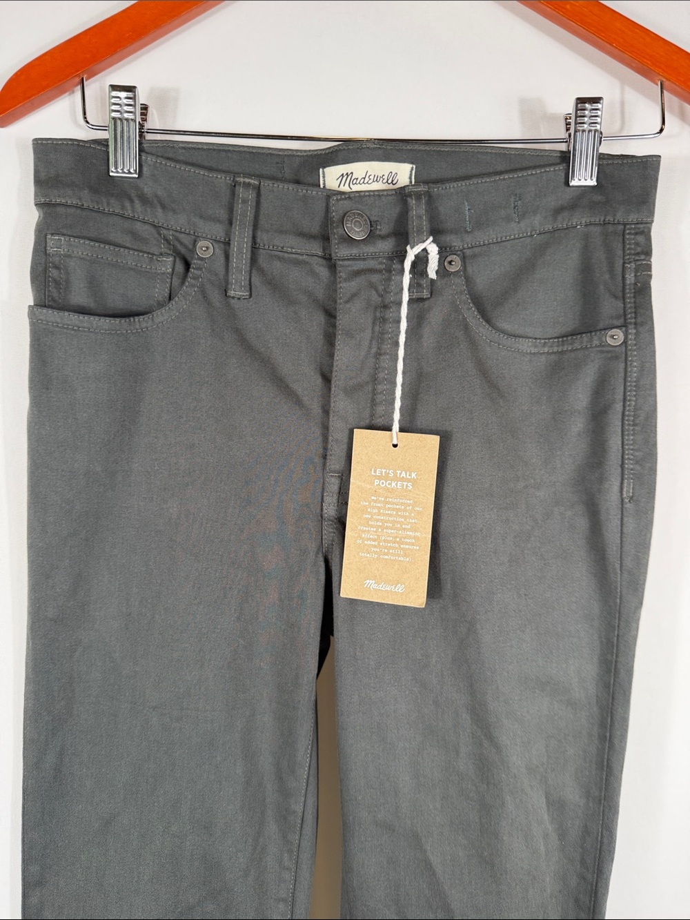 Madewell NWT 9” High Rise Skinny Pants in Gray. Womens size 27 TL. Staple pants